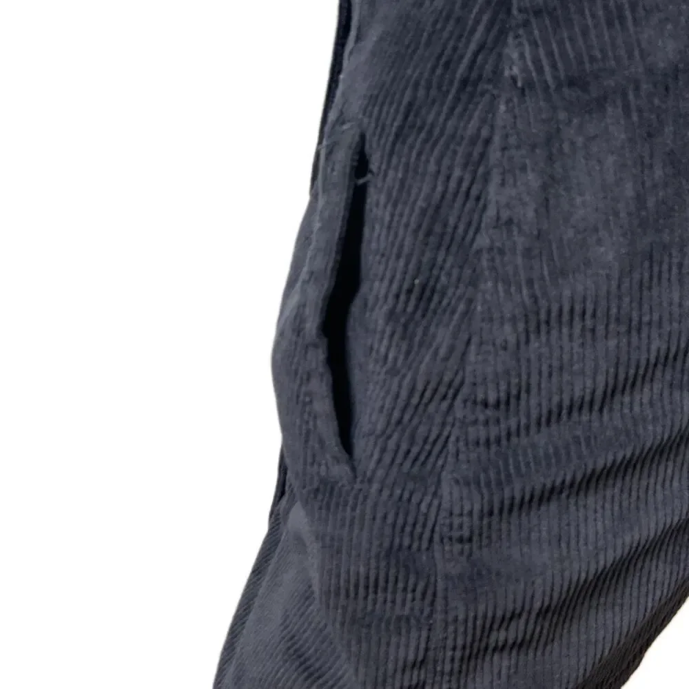 YMI Jeans Black Corduroy Button Up Mini A Line Skirt Size 1/25 Preppy Academia‎